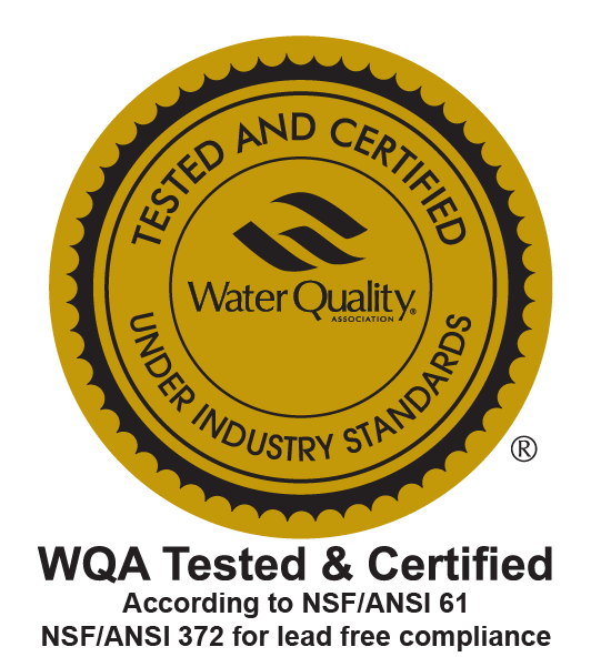 WQA Tested and Certified Under Industry Standards - According to NSF/ANSI 61 - NSF/ANSI 372 for lead free compliance